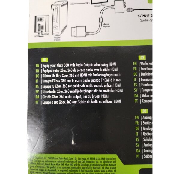 Mad Catz XBOX 360 Headset Adapter HDMI Connections Analog Digital Audio Output - Picture 6 of 8